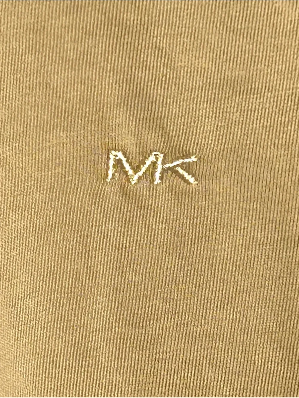 Michael Kors T-Shirt Men's Large Khaki Tan Short Sleeve Crew Neck 100% Cotton